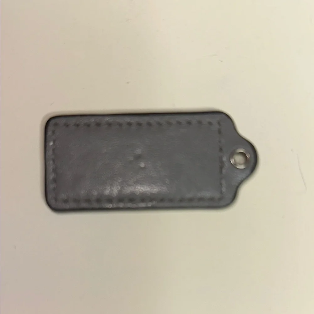 Coach Metallic Gray Leather Tag - Picture 2 of 3